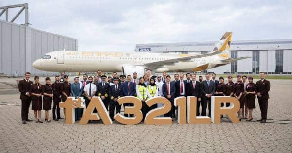 Etihad Airways takes delivery of its first Airbus A321LR aircraft
